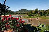 Luang Prabang, Laos - The Northern temporary walk bridge over the Nam Khan